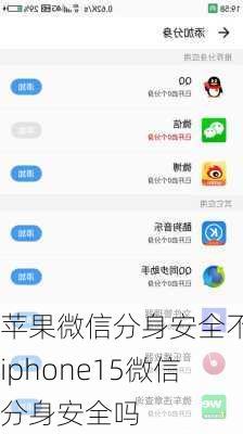 苹果微信分身安全不-iphone15微信分身安全吗