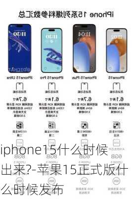 iphone15什么时候出来?-苹果15正式版什么时候发布