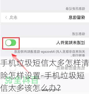 手机垃圾短信太多怎样清除怎样设置-手机垃圾短信太多该怎么办?