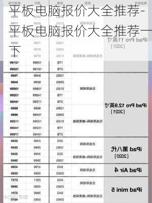 平板电脑报价大全推荐-平板电脑报价大全推荐一下