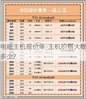 电脑主机报价单-主机价格大概多少?