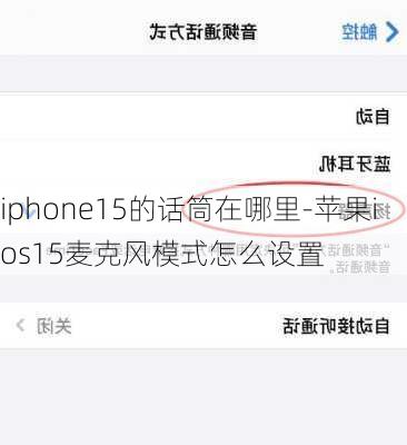 iphone15的话筒在哪里-苹果ios15麦克风模式怎么设置