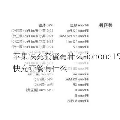 苹果快充套餐有什么-iphone15快充套餐有什么