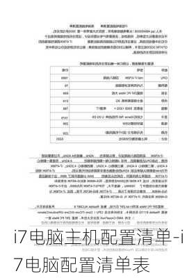 i7电脑主机配置清单-i7电脑配置清单表