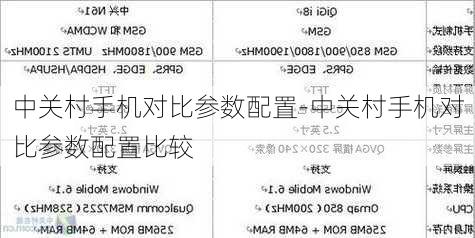 中关村手机对比参数配置-中关村手机对比参数配置比较