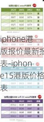 iphone港版报价最新报价表-iphone15港版价格表