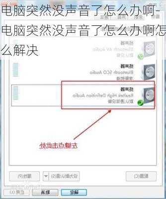电脑突然没声音了怎么办啊-电脑突然没声音了怎么办啊怎么解决