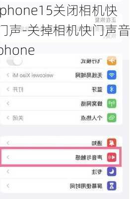 iphone15关闭相机快门声-关掉相机快门声音 iphone