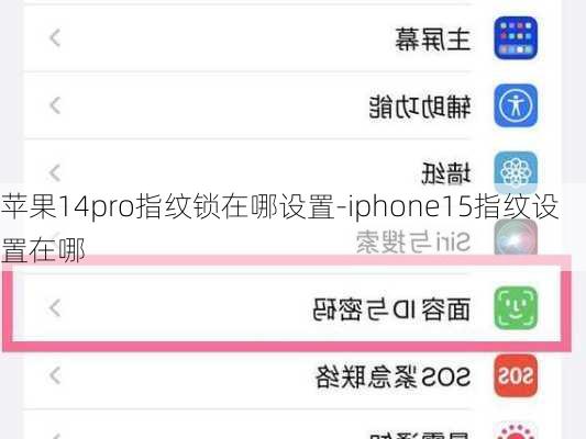 苹果14pro指纹锁在哪设置-iphone15指纹设置在哪