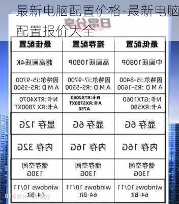 最新电脑配置价格-最新电脑配置报价大全