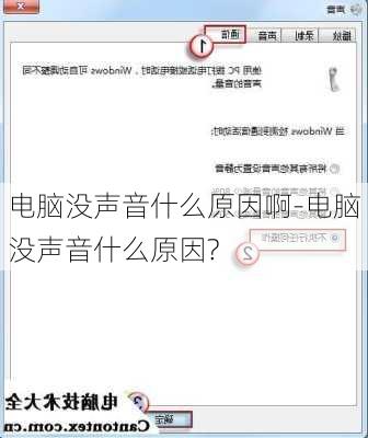 电脑没声音什么原因啊-电脑没声音什么原因?