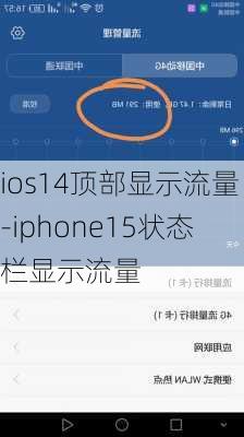 ios14顶部显示流量-iphone15状态栏显示流量