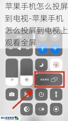 苹果手机怎么投屏到电视-苹果手机怎么投屏到电视上观看全屏