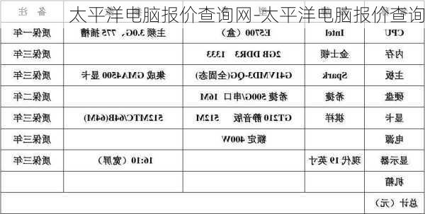 太平洋电脑报价查询网-太平洋电脑报价查询