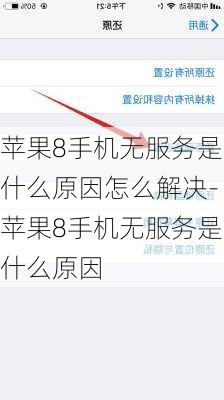 苹果8手机无服务是什么原因怎么解决-苹果8手机无服务是什么原因