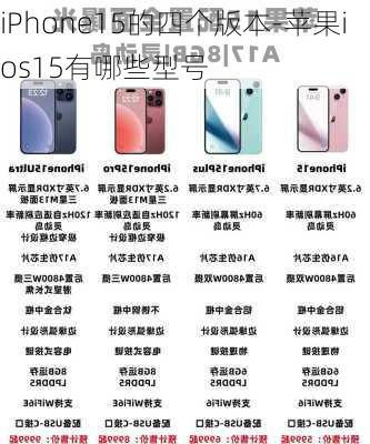 iPhone15的四个版本-苹果ios15有哪些型号