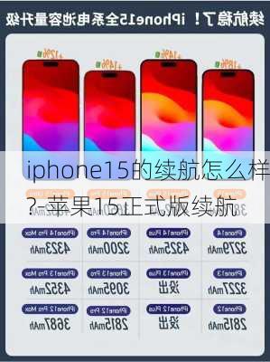 iphone15的续航怎么样?-苹果15正式版续航