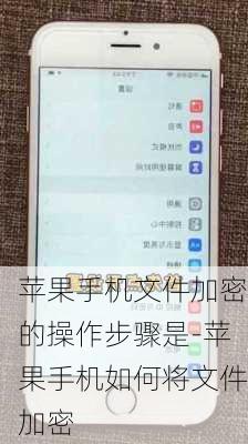 苹果手机文件加密的操作步骤是-苹果手机如何将文件加密