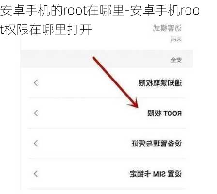 安卓手机的root在哪里-安卓手机root权限在哪里打开