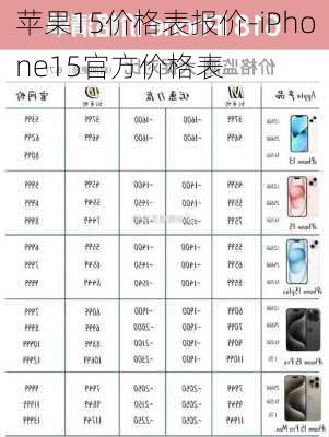 苹果15价格表报价-iPhone15官方价格表