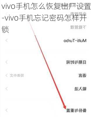 vivo手机怎么恢复出厂设置-vivo手机忘记密码怎样开锁