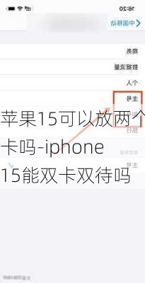 苹果15可以放两个卡吗-iphone15能双卡双待吗