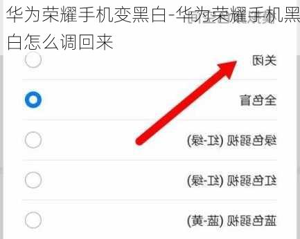 华为荣耀手机变黑白-华为荣耀手机黑白怎么调回来