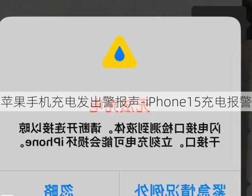 苹果手机充电发出警报声-iPhone15充电报警