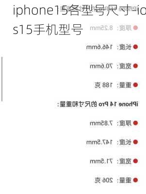 iphone15各型号尺寸-ios15手机型号