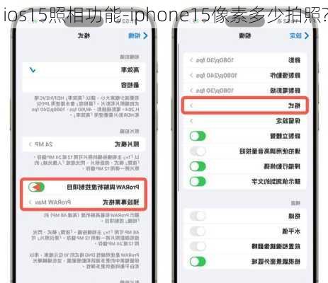 ios15照相功能-iphone15像素多少拍照?