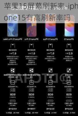 苹果15屏幕刷新率-iphone15有高刷新率吗