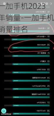 一加手机2023年销量-一加手机销量排名