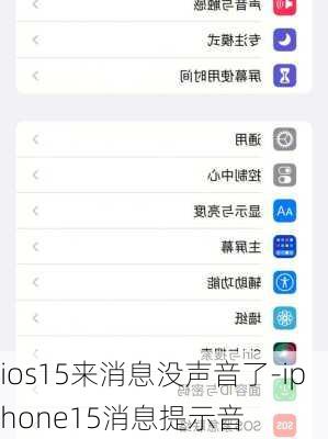 ios15来消息没声音了-iphone15消息提示音