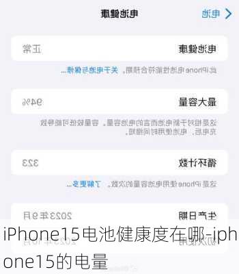 iPhone15电池健康度在哪-iphone15的电量