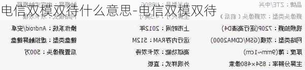 电信双模双待什么意思-电信双模双待