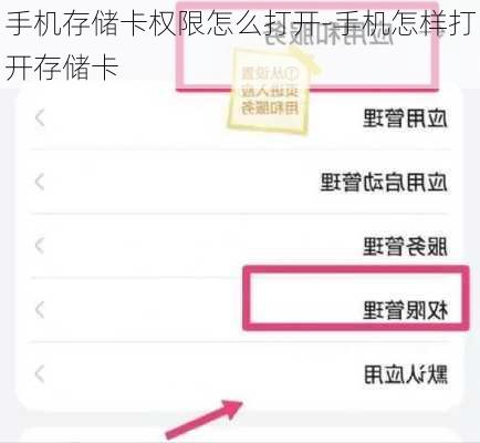 手机存储卡权限怎么打开-手机怎样打开存储卡
