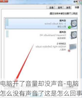 电脑开了音量却没声音-电脑怎么没有声音了这是怎么回事