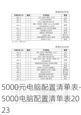 5000元电脑配置清单表-5000电脑配置清单表2023