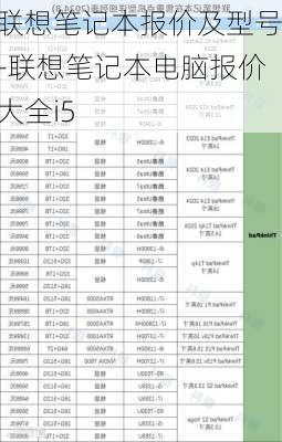 联想笔记本报价及型号-联想笔记本电脑报价大全i5